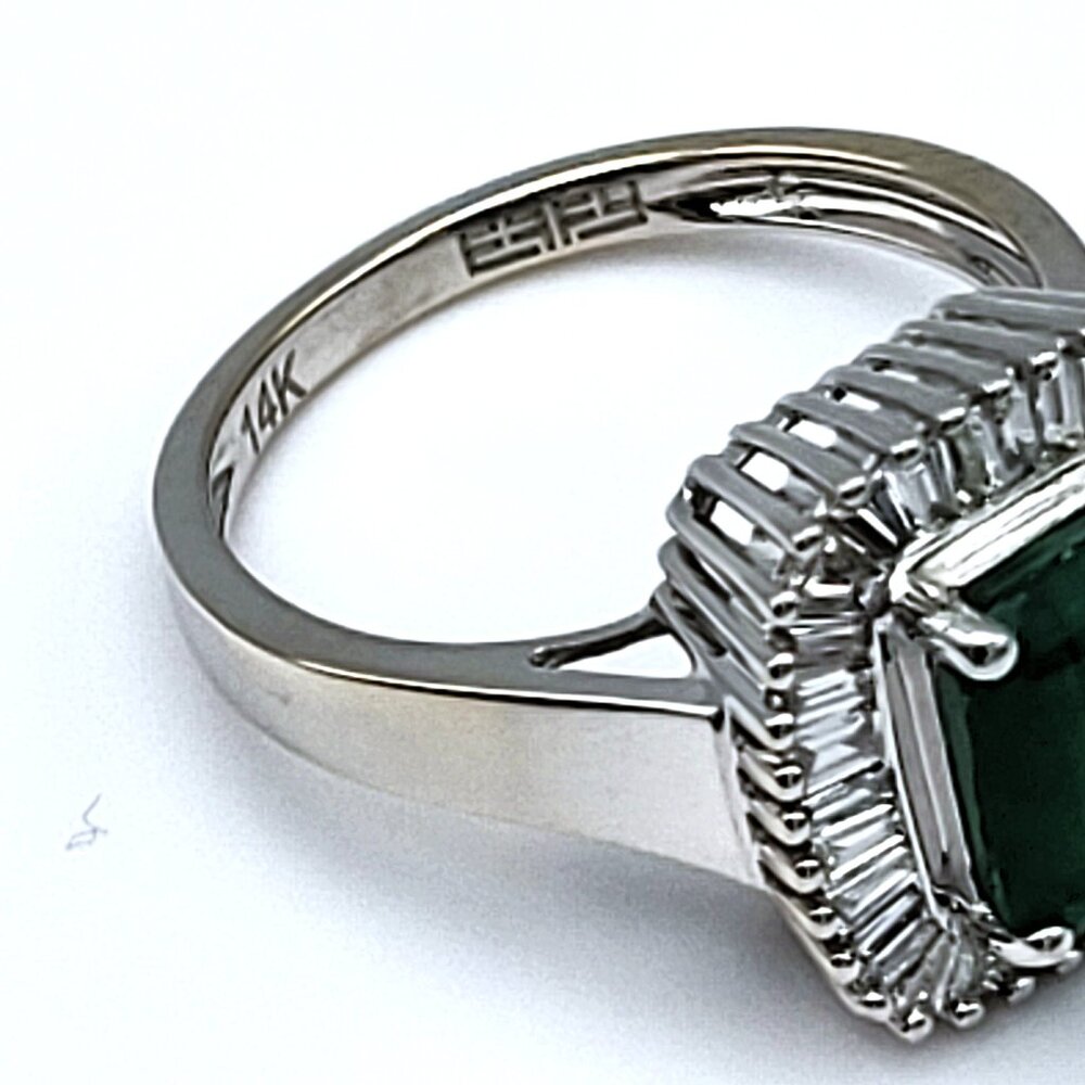 EFFY Brasilica Collection Emerald & Diamond Ring.  Sz 6.75 - Picture 3 of 5